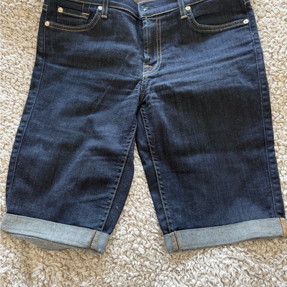 7 For All Mankind Indigo Denim Shorts - Picture 1 of 3